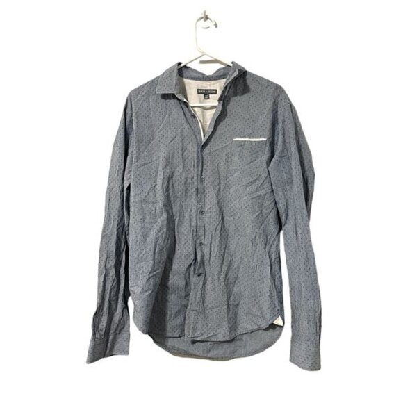 Slate & Stone Men's Cotton Button Up Shirt Size L Gray Black - Picture 1 of 3